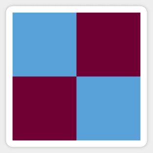 Aston Villa Claret and Blue Checkered Fan Flag Sticker